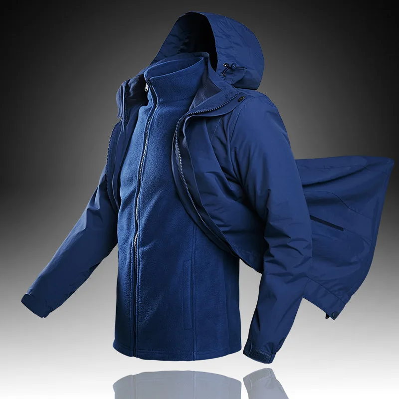 Buy Plus Size Men Winter Warm waterproof Coat 3 in 1
