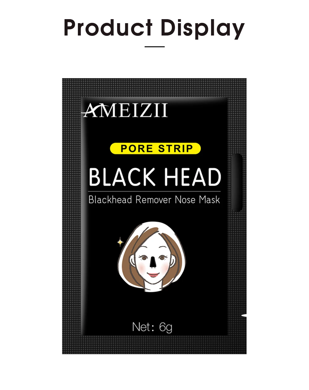 Ameizii Bamboo Charcoal Black Facial Korean Face Peeling Mask Nose Blackhead Remover Dots Skin Care Deep Cleaning Acne Treatment