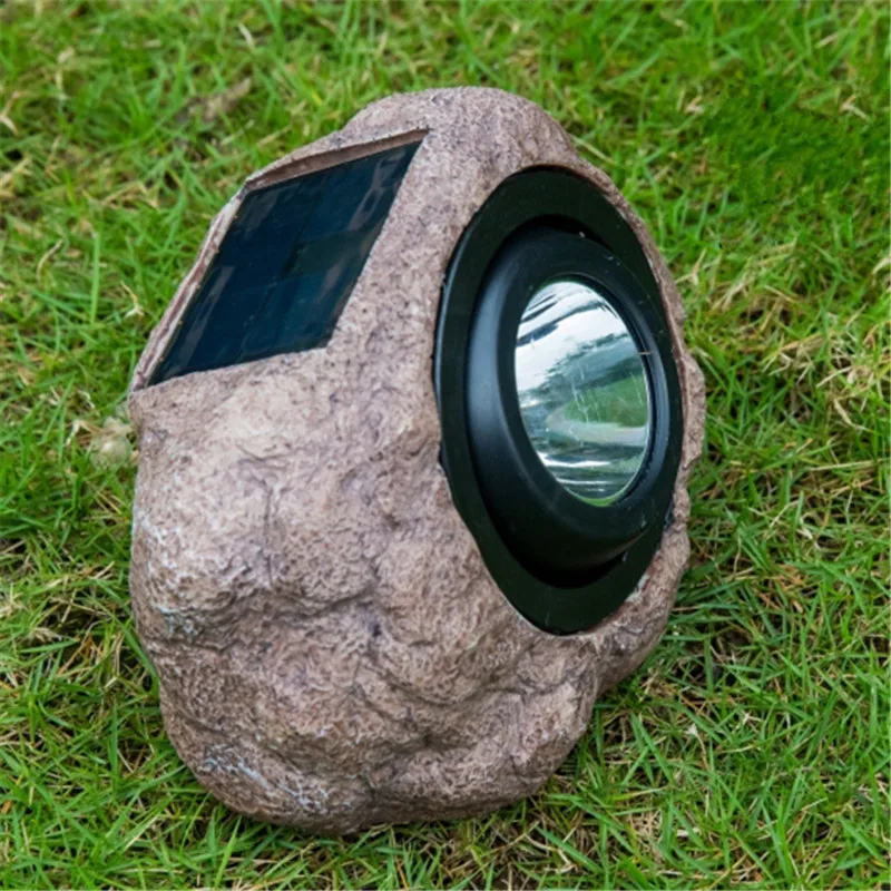 

LED Solar Panel Lawn Spot Lights Simulation Stone Sculpture Projector Lamp Waterproof Outdoor Garden Landscape Decoration