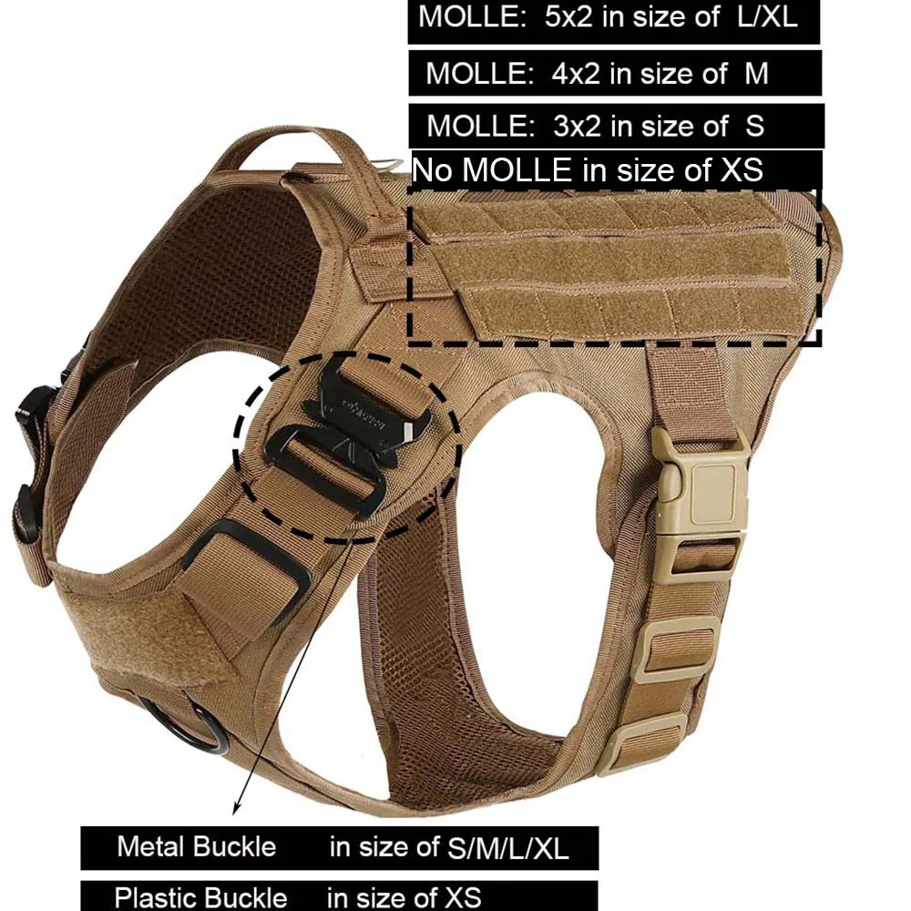 Военная Тактическая собака модульная жгут с не тянет передний зажим силы K9 Рабочая Cannie Molle охотничий жилет - Цвет: coyote brown