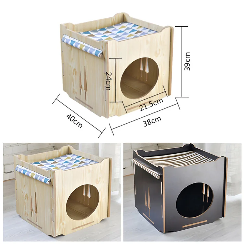 Pet Dog Cat WOOD HOUSE (5)