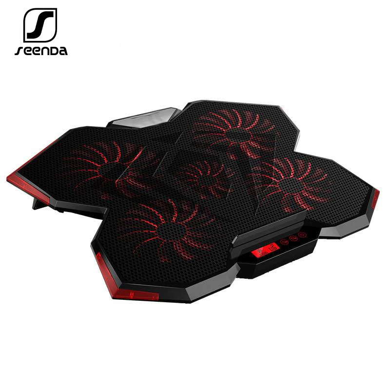 SeenDa Cooling Pad with Silence 5 Fans Gaming Laptop Cooler USB 2.0 Adjustable Notebook Holder for Macbook air/pro
