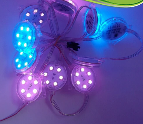 US $207.74 100pcs UCS1903WS2811 IC 40mm LED Full Color Pixel Modules DC12V Outdoor IP68 5050 6leds RGB LED Modules