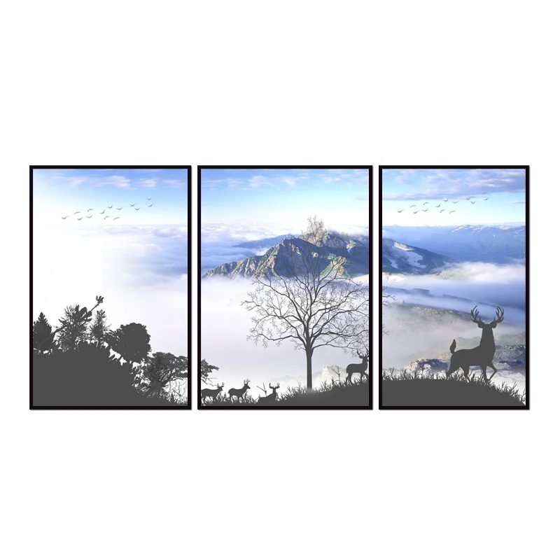 

Factory wholesale (No Framed) Elk Landscape Series art Canvas Print On Canvas Printing Wall Pictures 12YM-A-739