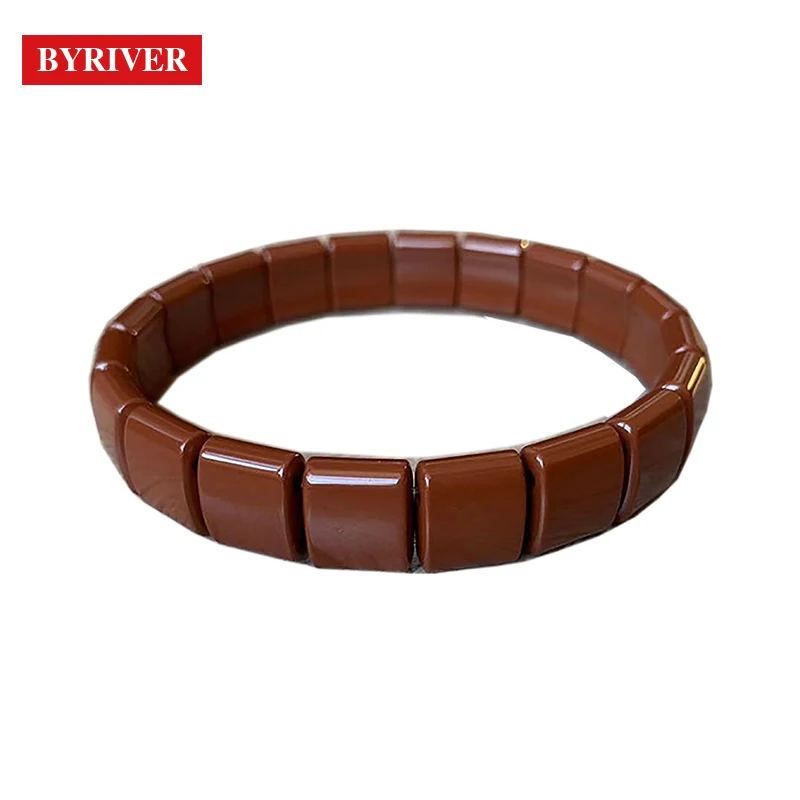 

BYRIVER Genuine Brown Tourmaline Health Bracelet, Germanium Beads Hand Chain for Men Women, with Negative Ion Energy