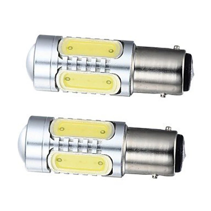 2 шт. 1157 7 5 W 650LM COB LED с объективом белый свет реверсивная лампа/стоп сигнал|cob led|cob