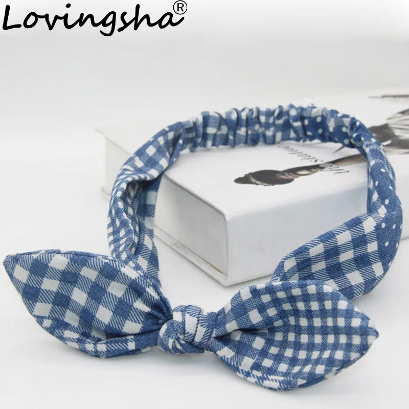 

LOVINGSHA Women Hair Tie Plaid Design Classical Lady Headband For Girl Bow Hair Holder Rope Female Hair Accessories Turban FD106