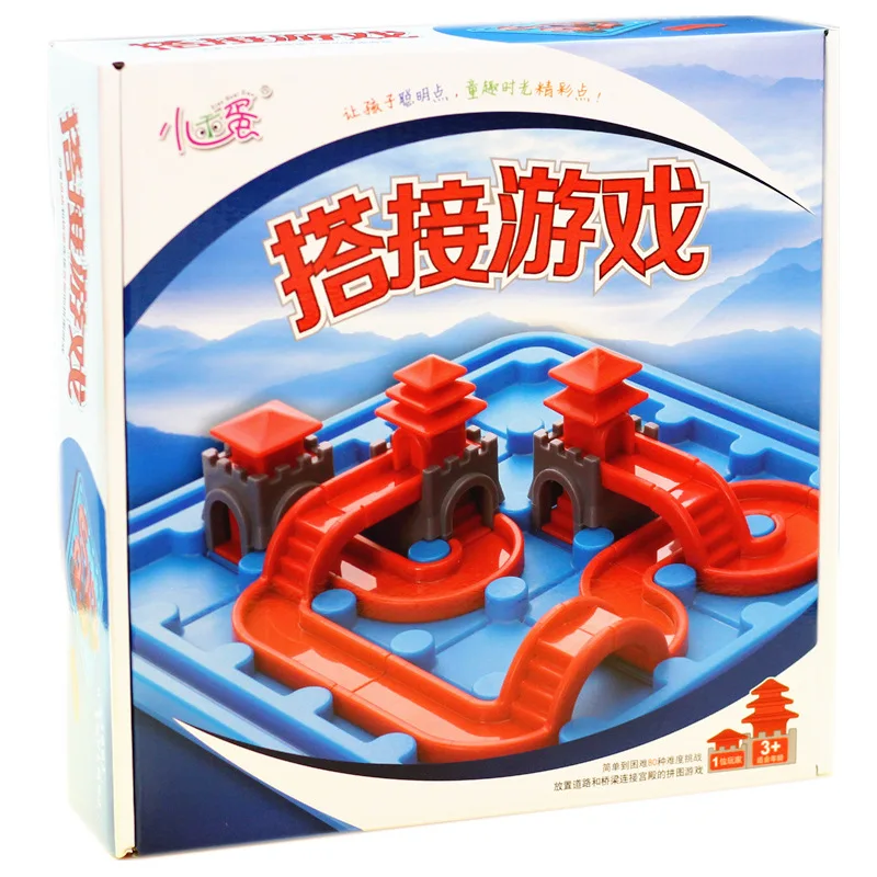 

80 Problems Palace Lapping Toy For Children Assembly Puzzle Breakthrough Game Gate Tower Building Block Bridge Intelligence Toy