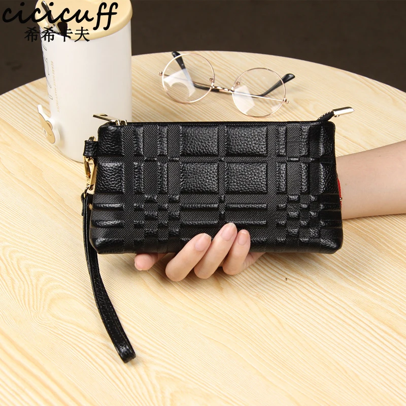 

CICICUFF Brand Day Clutches Women Genuine Leather Long Purses and Handbags 2019 New Female Organizer Wallets Phone Pouch Clutch