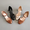 New Leather  Buckle Baotou Sandals Spring And Summer Commute Elegant Round Head Hollow Heel High Heel Singles Shoes ► Photo 2/5