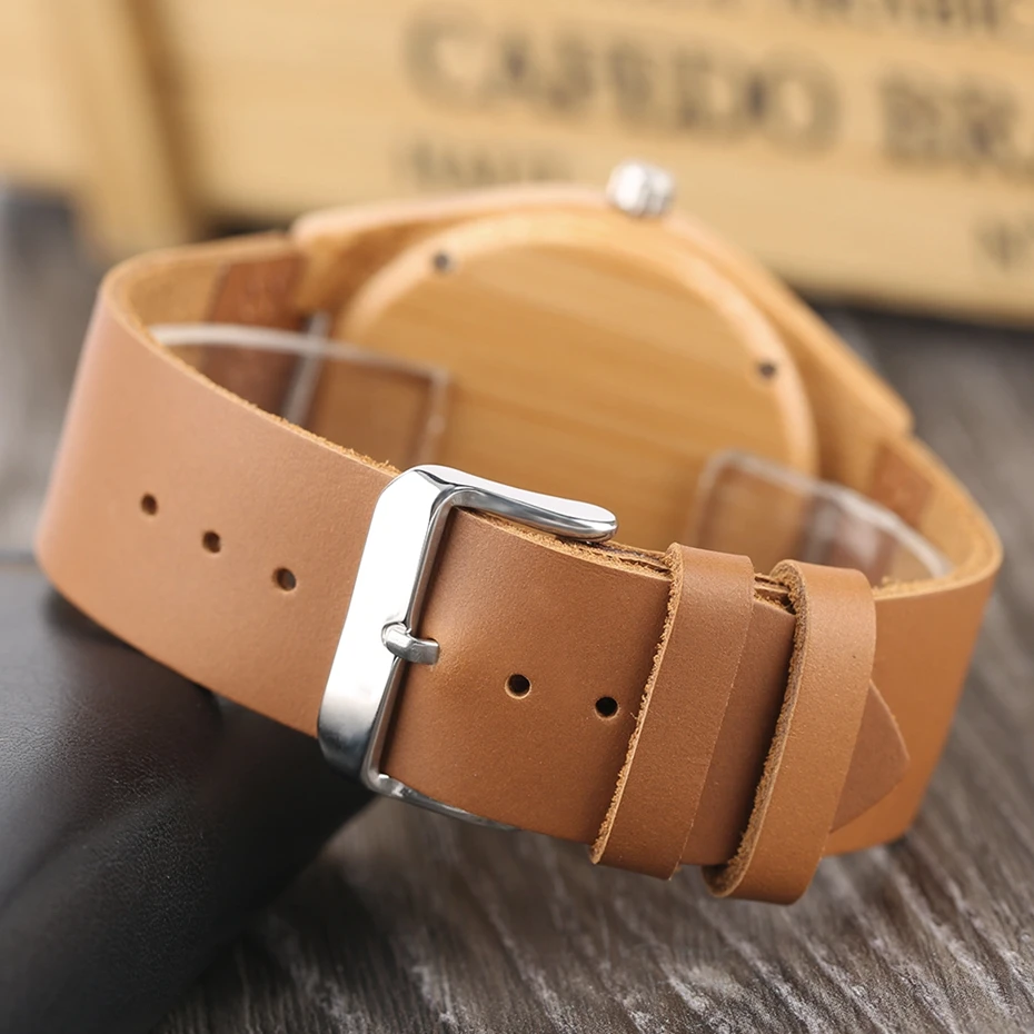 Men Creative Wood Watch Handmade Wild Tiger Pattern Dial Bamboo Wooden Quartz Wristwatches 2017 Clock Male hour Reloj de madera 2017 (10)