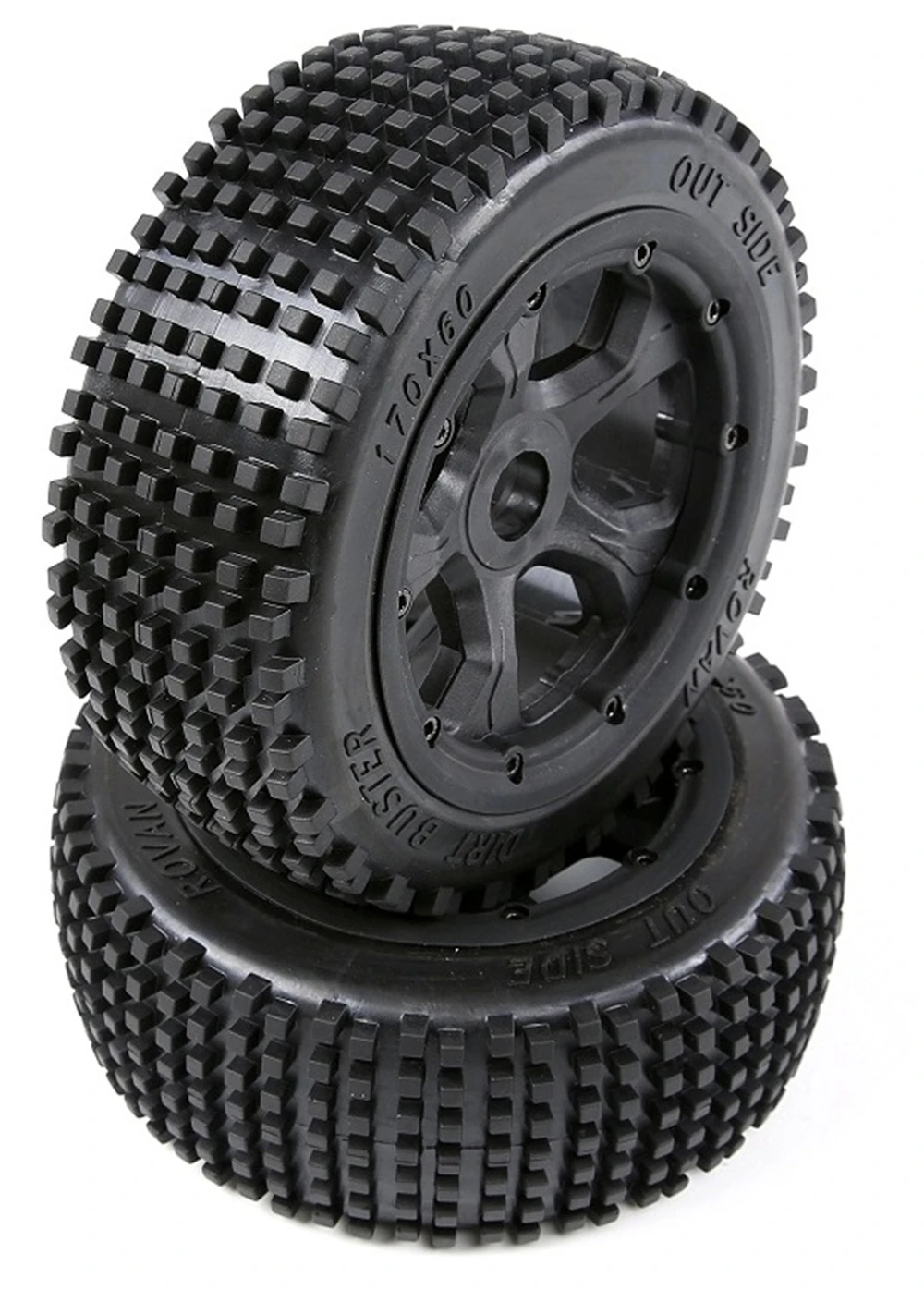 Brinquedos do Carro Caminhão de Gasolina Par de Pneus Off-road com Conjuntos de Montagem do Cubo de Roda para 1 Escala rc 5b t 5sc Hpi Losi 5ive-t 4wd 2 Pcs - um 5 4 com conjuntos de montagem do cubo de