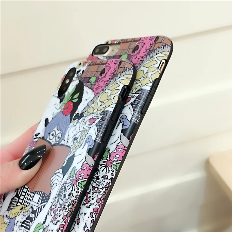 Girl with Panda iPhone XS case 7 8 plus XR XS max (5)