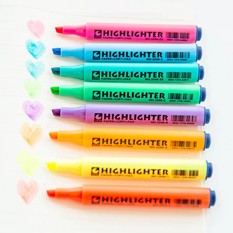 

Highlighter Permanent Color Solid Highlighter Color Key Mark Line Mark Mark Pen Color Writing Stationery