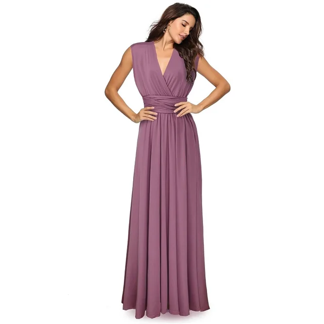 Sexy Women Multiway Wrap Convertible Boho Maxi Club Red Dress Bandage Long Dress Party Bridesmaids Infinity Robe Longue Femme dusty pink