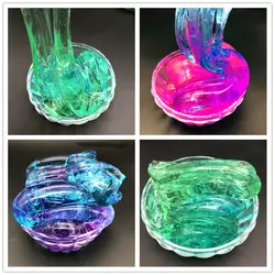 DIY Colorblock градиентный кристалл Грязь многоцветный слизь игрушки для детей с цветными поролоновыми шариками прозрачная пушистая глина для