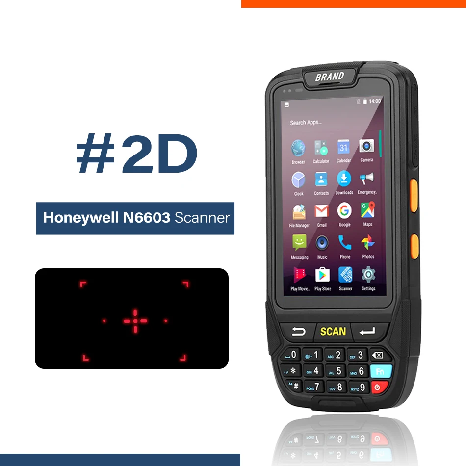Android 7,0 PDA pos-портативный терминал с поддержкой gps GPRS Wifi Bluetooth 4G Мобильный 1D 2D считыватель штрих-кодов qr-кодов для планшетных ПК камеры - Цвет: 2D Honeywell N6603