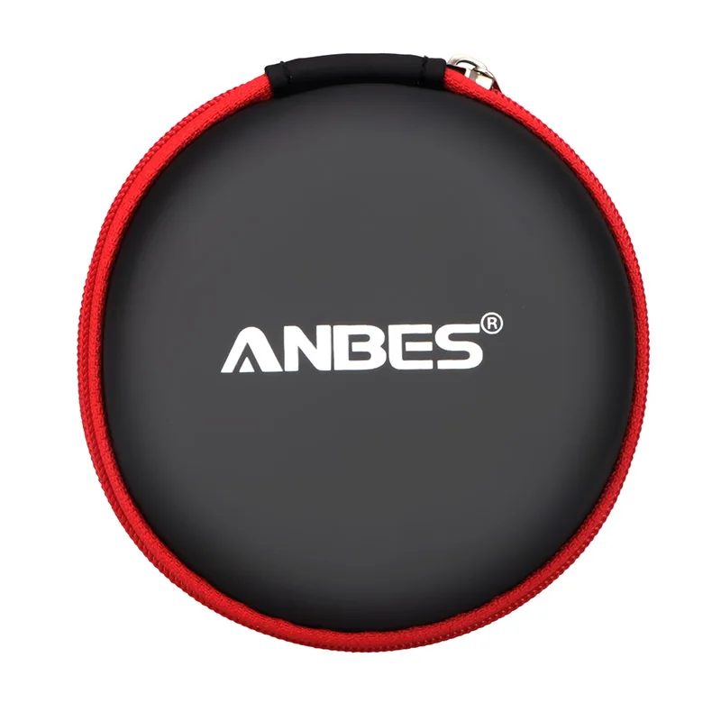 

ANBES Earphone Case Mini Zippered Round Storage Hard Bag Headset Box for Earphone Case SD TF Cards Earphone Box