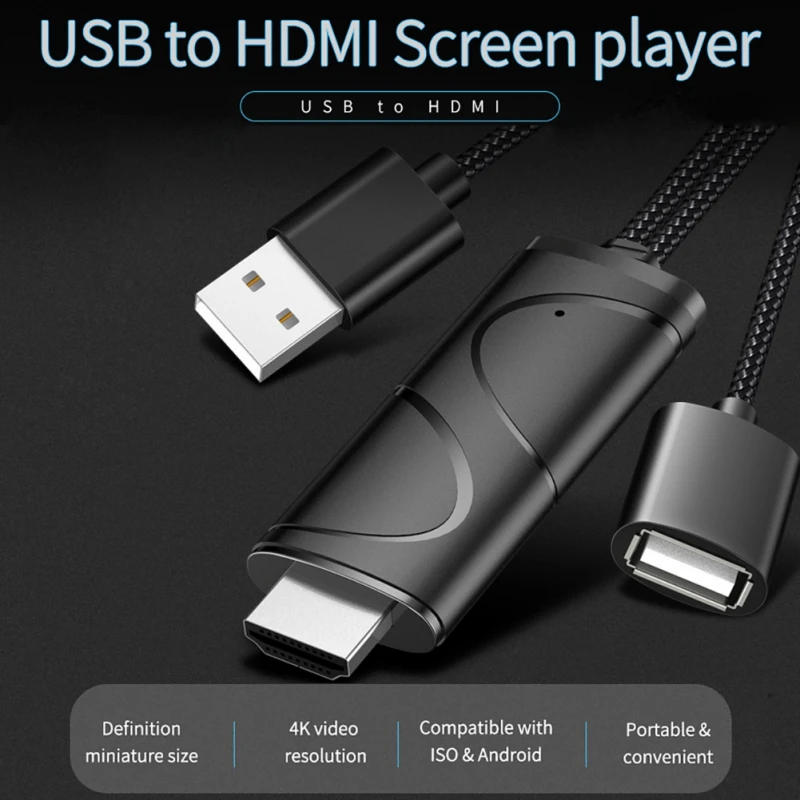 USB к HDMI проводной экранный преобразователь 4K высокой четкости Plug-and-игровой адаптер Разъем для IOS Android