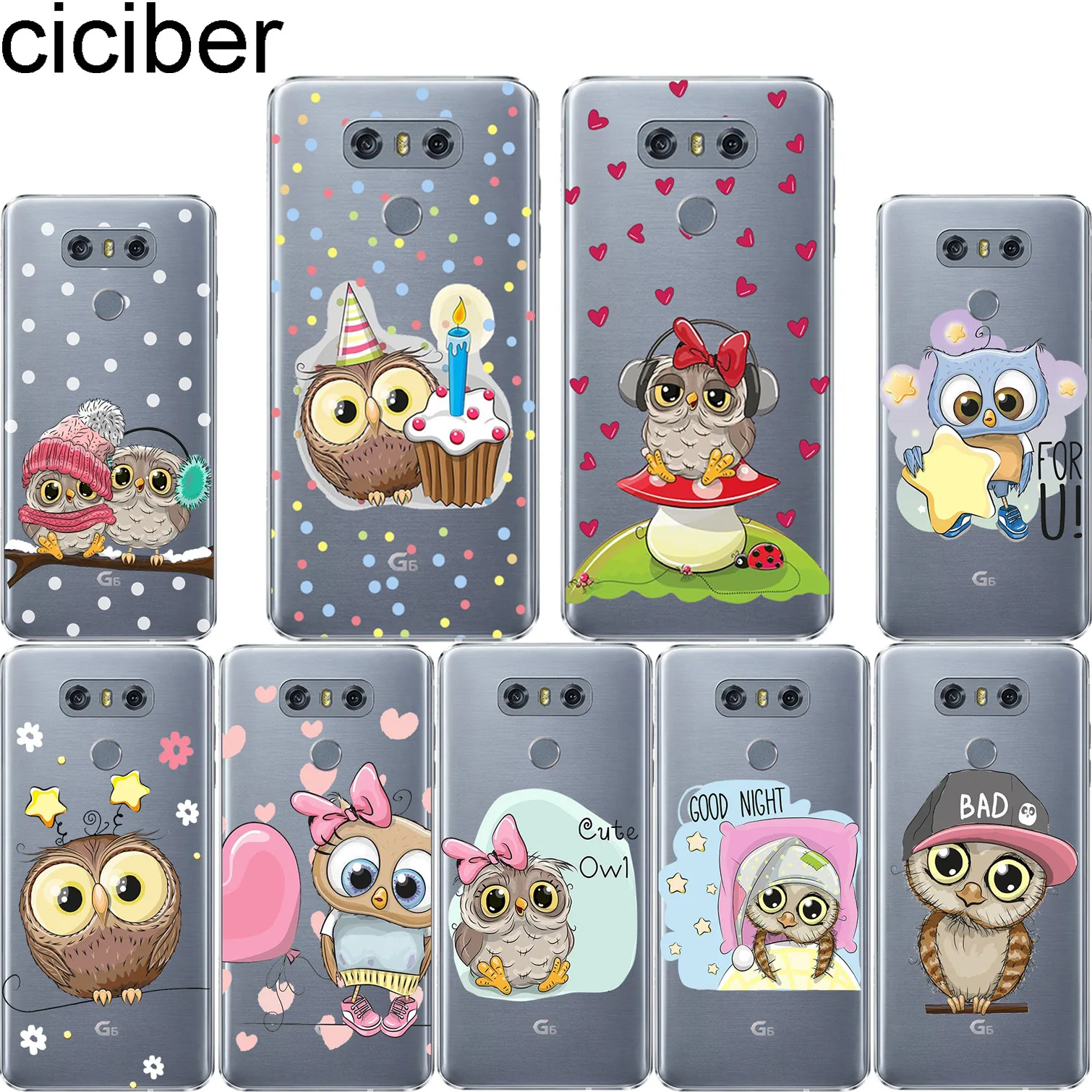 

ciciber Animal Owl For LG K10 K8 K7 K4 2017 2018 K9 K11 + Soft TPU Phone Cases For LG V40 V35 V30 V20 THINQ G7 G6 G5 G4 Fundas