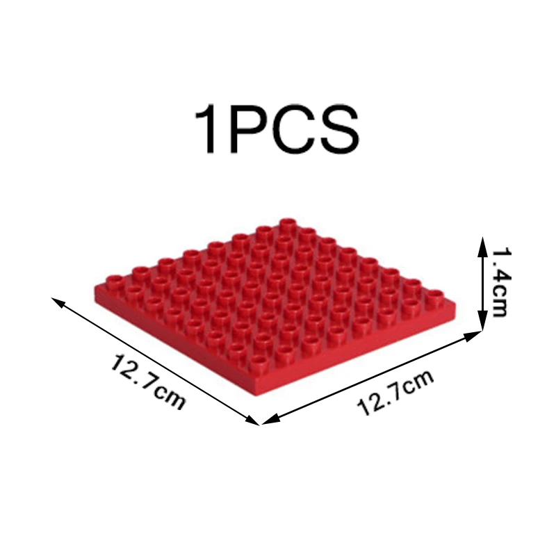 128, 144, 404, 512 точек, набор опорных плит, сборный кирпич, большие частицы, строительные блоки, аксессуар, совместим с Duplo, детский, сделай сам, игрушка в подарок - Цвет: Red 64 hole plate