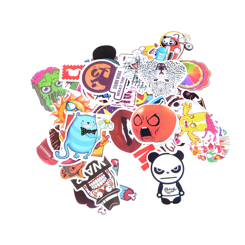 

New 25/50pcs Mix Stickers Graffiti Laptop Luggage Car Doodle Bomb Snowboard Motorcycle Bicycle Guitar Decal
