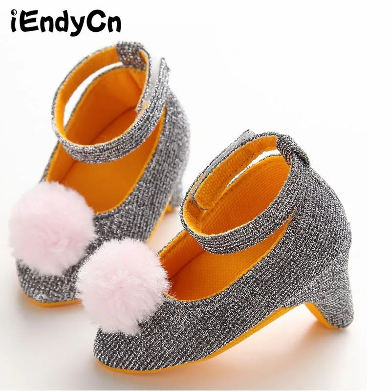 

Baby Party Evening High Heels Spring Step Pure Color Cotton Bottom Girls baby shoes girls YD255YD