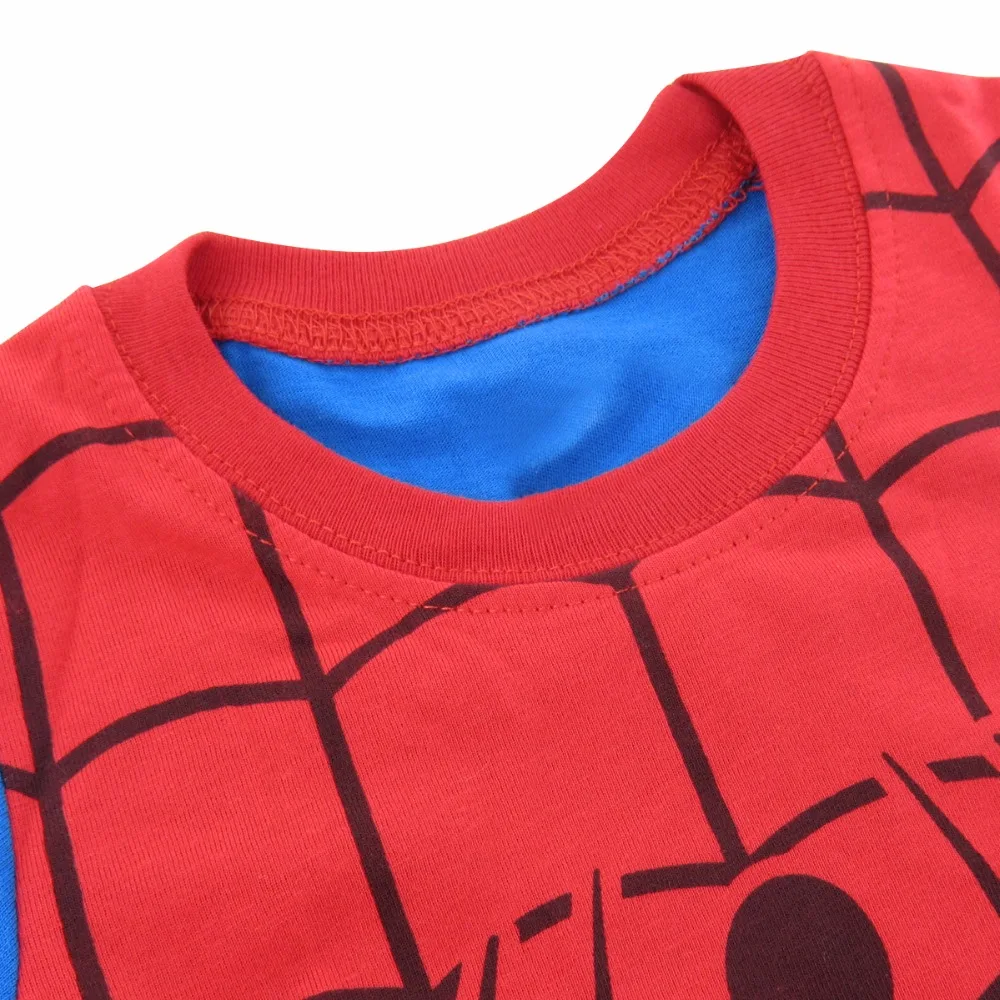 Детская одежда для мальчиков с человеком-пауком, комплект Человека-паука пижамный комплект для малышей; пижама в стиле супергероя летние товары первой необходимости для детей Косплэй, хлопок, одежда для сна, ребенок из фильма «мстители», одежда для сна