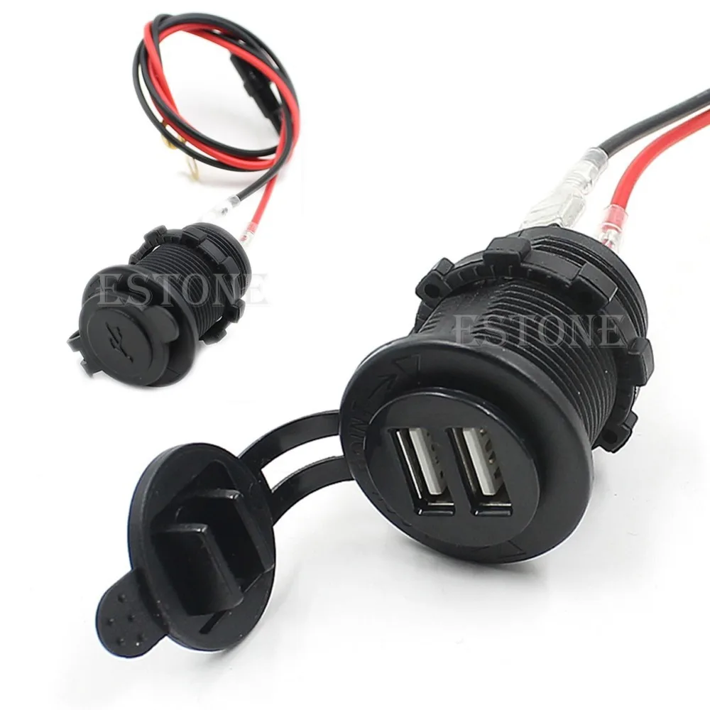 

Motorcycle Dual USB Mobile Phone Power Supply Charger Port Socket Waterproof #1