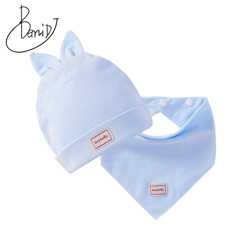 

Multiple colors Eslatic Headscarf Double Layer Cotton Baby Caps&hats Solid Color Baby Bibs Pink Yellow And Blue Newborn Infant