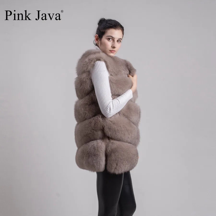 Женский меховой жилет розовая куртка из натурального Лисьего меха QC8006|real fox fur