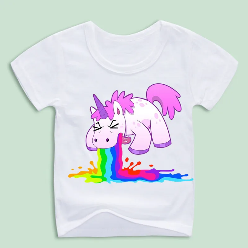 

New Arrival,Children's Cute Unicorn Print Tshirts Summer Boy and Girl Unicorn Tops Tee Kids Kawaii T-shirts,Size 3T~8T