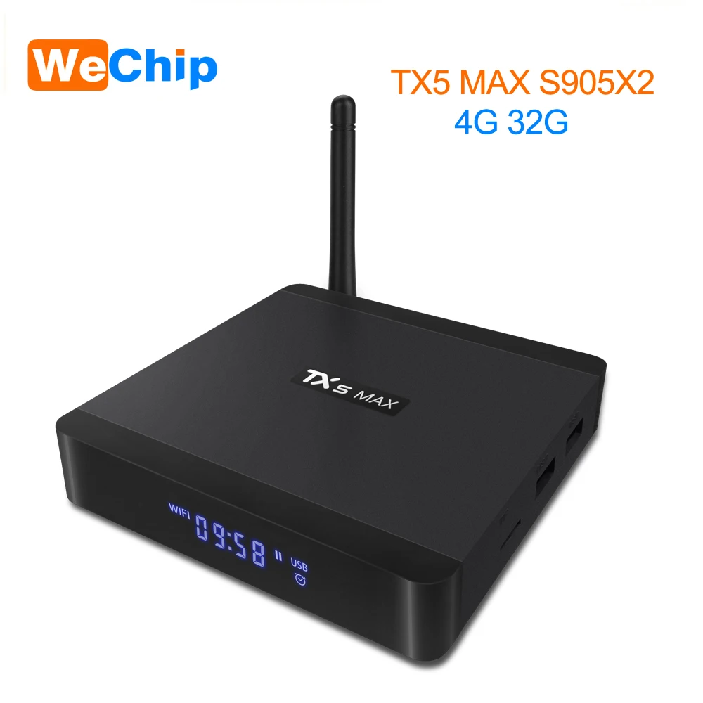 

TX5 Max Smart TV Box Android 8.1 Amlogic S905X2 LPDDR4 4G 32G Media Player 2.4G+5G Dual WiFi BT 4.2 1000M LAN 4K HD Set Top Box