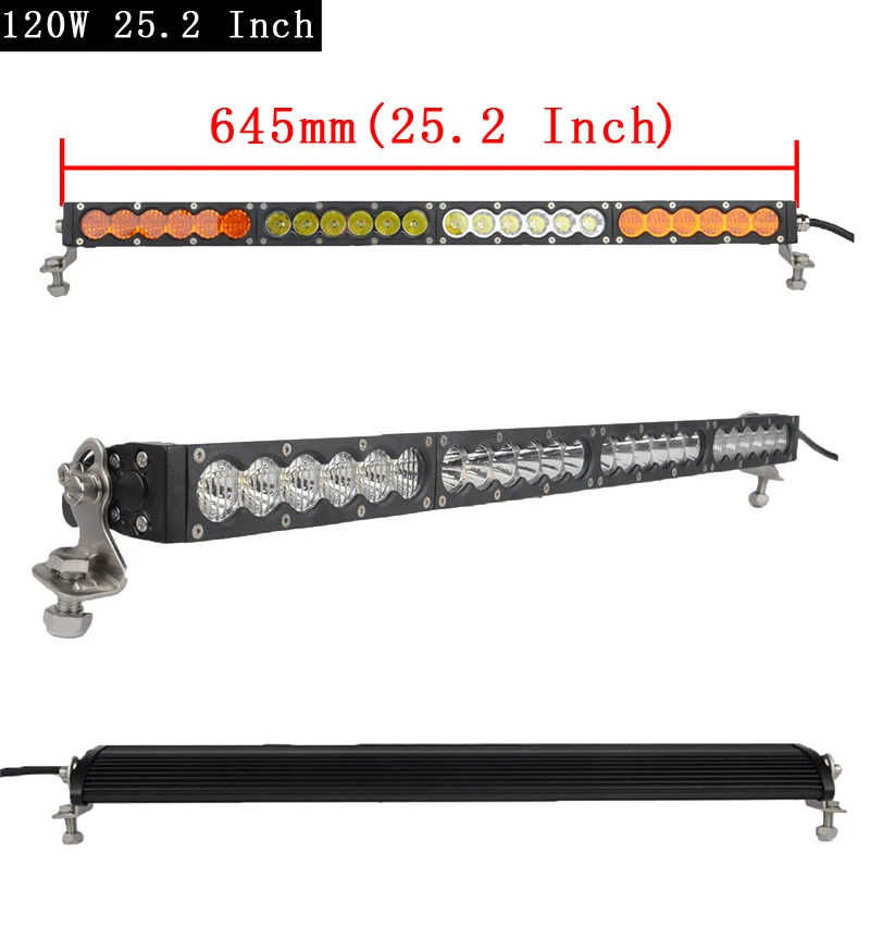 SufeMotec 90 Вт 150 Вт 240 Вт однорядные светодиодный светильник светодиодный лайтбар с светильник комбо белый янтарь противотуманная фара для бездорожья грузовик SUV 4x4 4WD 12V 24V