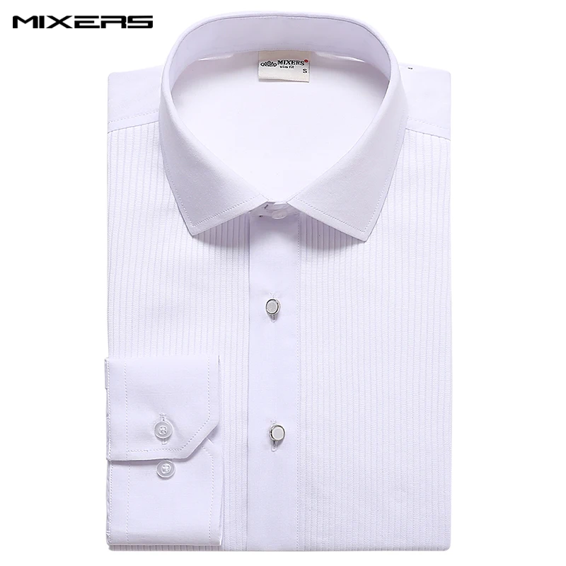 

2018 New Arrival Men's White Tuxedo Shirt Cotton Formal Dress Shirts Men Long Sleeve Breathable White Wedding Shirts Men Clothes