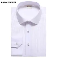 2018 Новое поступление Для мужчин белый смокинг рубашка хлопок торжественное платье рубашки Для мужчин с длинным рукавом дышащие белые