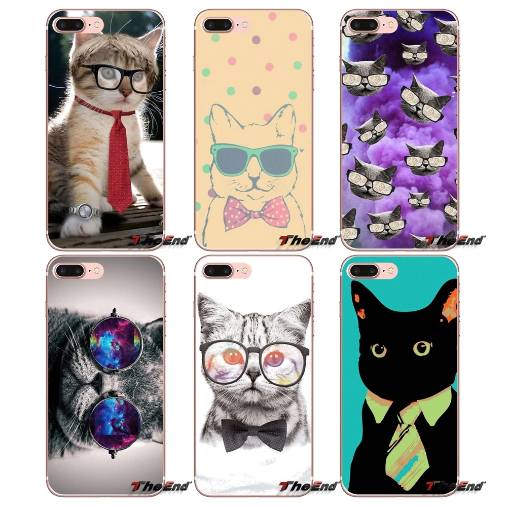 Мягкий ТПУ чехол для Samsung Galaxy S3 S4 S5 MINI S6 S7 edge S8 Plus Note 2 3 4 5 Grand Core Prime Hipster Fierce Tabby Cat art |