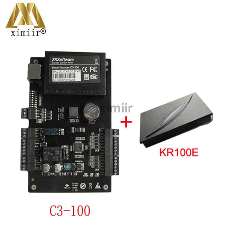 Бесплатное программное обеспечение, одна дверь два способа карты контроля доступа по отпечаткам доска C3-100 с wiegand26 KR100E 125 кГц RFID карты