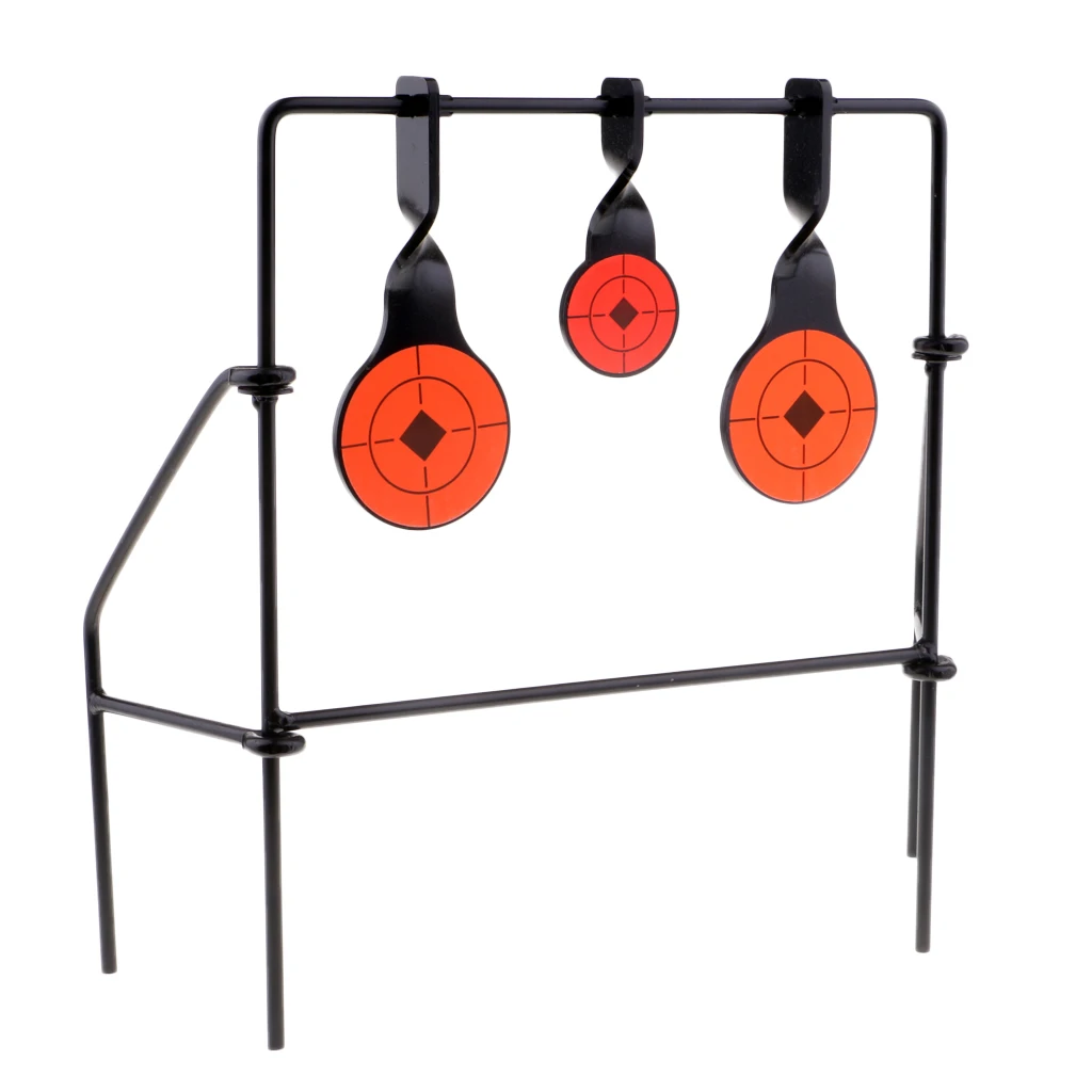 Heavy Duty Steel Shooting Target Self Resetting Plinking Spinning Target with 3 Plates