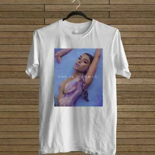 

NEW ARIANA GRANDE GOD IS A WOMAN ALBUM WHITE T-SHIRT TEE Print T Shirt Men Hot top tee