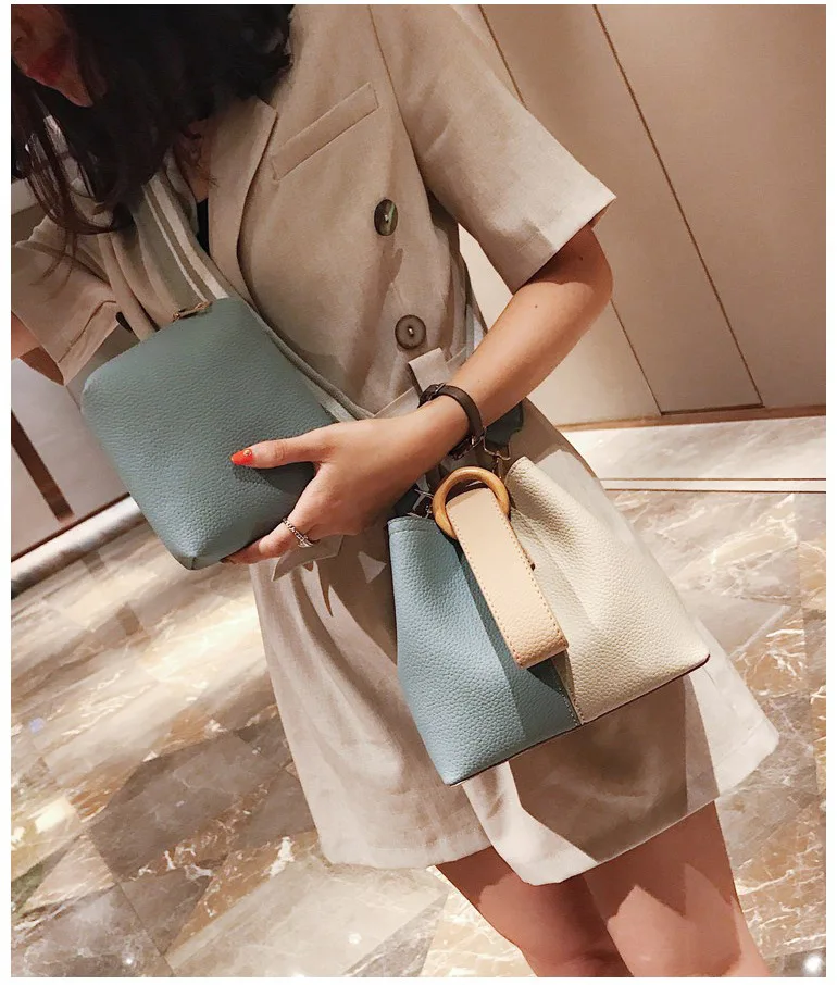 HISUELY Hot Sale New Women PU Leather Handbags Tassel Fashion Designer Black Bucket Vintage Shoulder Bags Women Messenger Bag 14 (10)