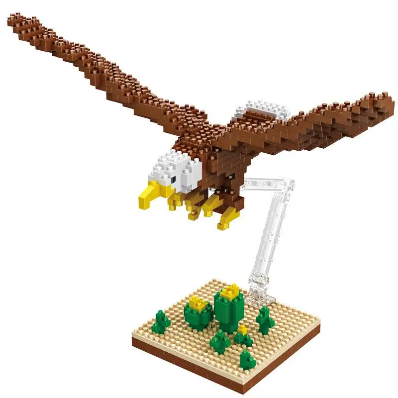 

DIY Assemble Animal Model Eagle Building Blocks Toys Children Educational Micro Diamond Model Bricks Toys Gift Compatible Legod