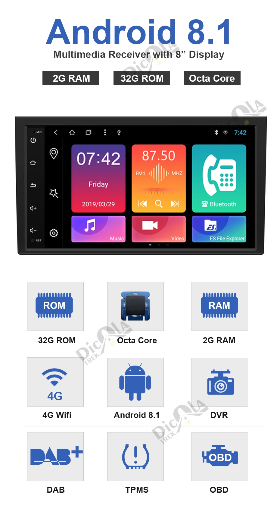Cheap 8" Android 8.1 CAR GPS For Audi A4 B6 B7 S4 B7 B6 RS4 B7 SEAT Exeo dvd player radio stereo IPS screen multimedia auto navigation 3