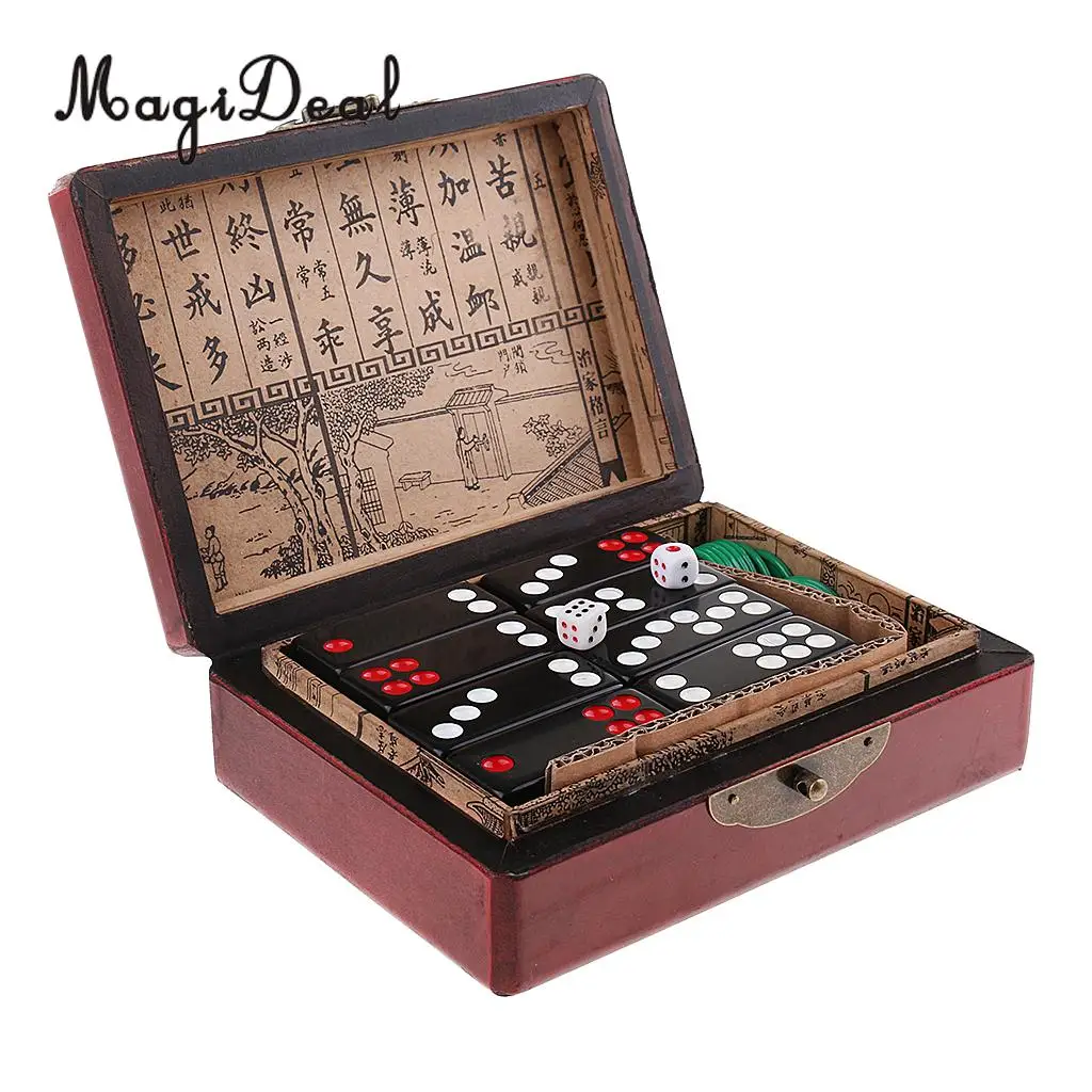 Birthday Gift Chinese Pai Gow Paigow Tiles Game Casino for Party Entretainment Board Games Party Fun Toy for Pub Club Accessory