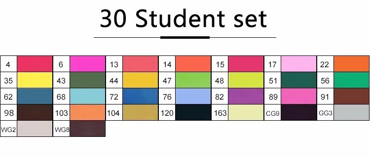 TOUCHFIVE чайник 30/40/60/80/168 Цвета художественной на спиртовой основе чайник Набор ручек для рисования манга двойной головой художественный эскиз Maker ручки - Цвет: 30color Student set