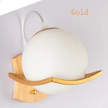 Современный минималистичный с одной головкой двойная головная настенная лампа из цельной древесины гостиная спальня прикроватная лестница кабинет прохода - Цвет абажура: Single heads Gold