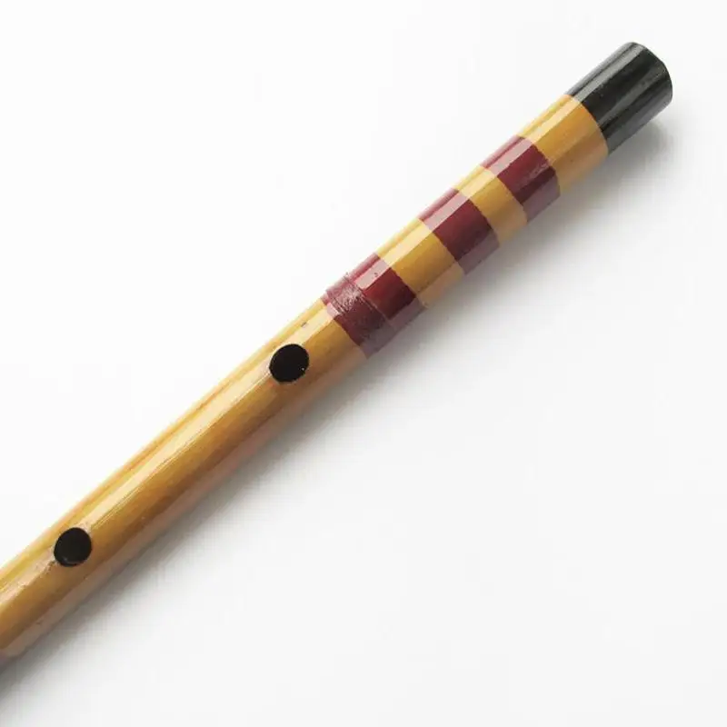 Flauta de bambú llave F para principiantes instrumento de viento chino tradicional con cuerda roja