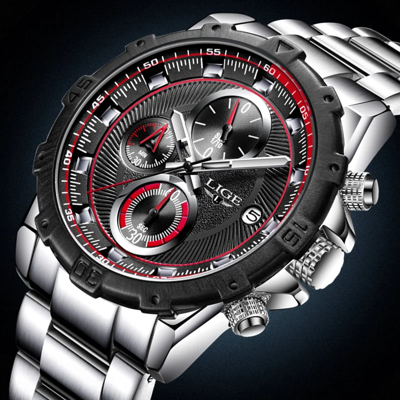 

Watch Men LIGE Waterproof Top Luxury Brand Sport Watchs Men's Full Steel Quartz Clock Male Business Watch Relogio Masculino 2018