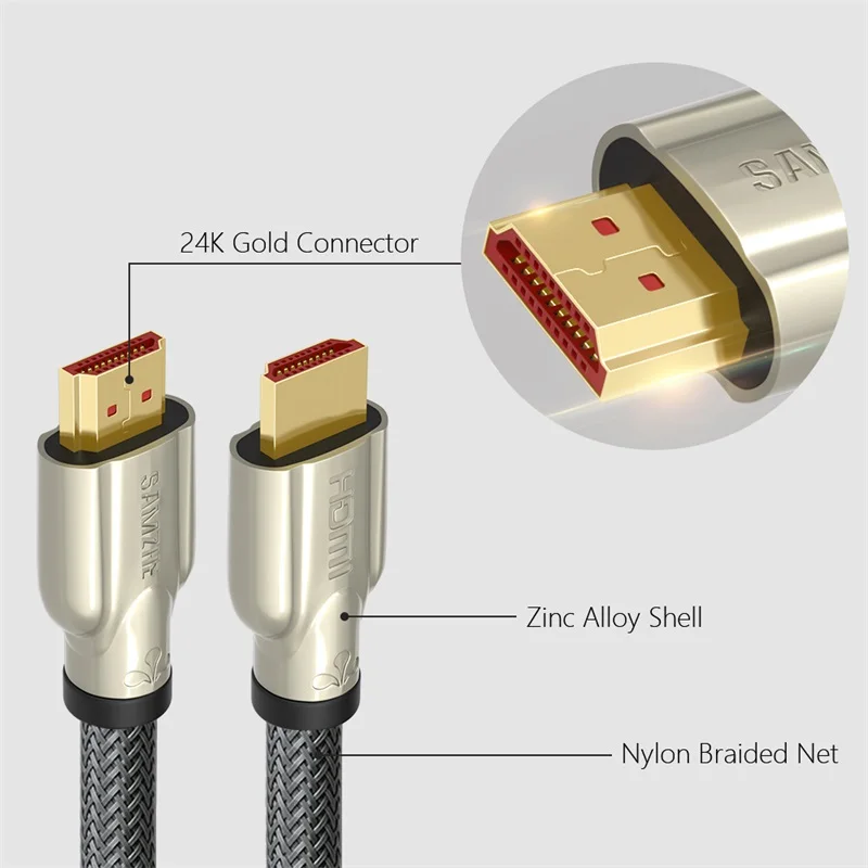 SAMZHE 4K @ 60Hz HDMI 2.0 كابل Rac HDR مقسم الوصلات البينية متعددة الوسائط وعالية الوضوح (HDMI) لأجهزة الكمبيوتر المحمول DVD التلفزيون مربع PS3/4 الاتصال HDTV ضوئي ...