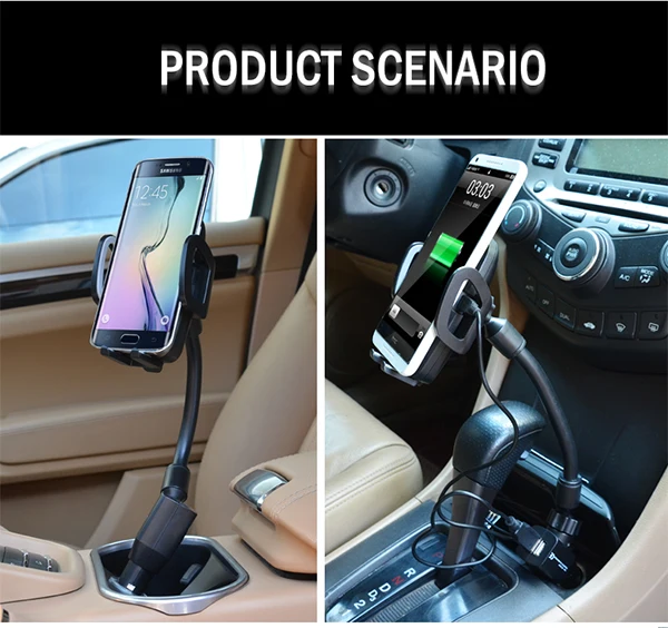 Cobao del teléfono móvil del sostenedor del coche del montaje del coche dual usb de para iphone samsung soporte celular para de escritorio para teléfono| - AliExpress